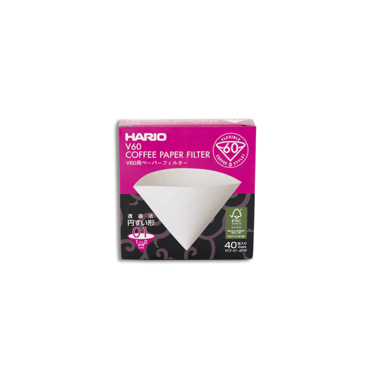 V60 Paper Filters Box 01 40pcs – White